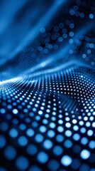 Blue Digital mesh wave background 004