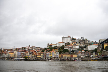 View of Porto, with its colorful houses, the cathedral and the Douro river