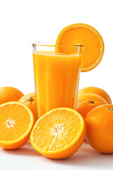 Fresh Orange Juice with Sliced Oranges