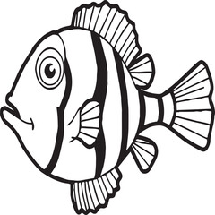 Clownfish coloring pages. Clownfish outline for coloring book