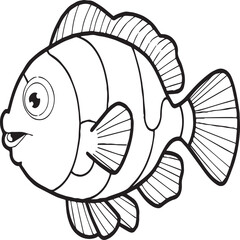 Clownfish coloring pages. Clownfish outline for coloring book