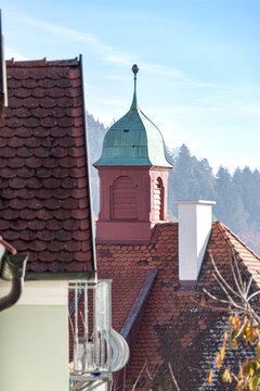 Turm am Pfarramt in Greding