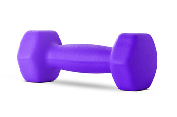 dumbbell isolated on white background. rubber or plastic coated fitness dumbbells