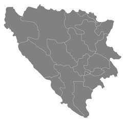 Outline of the map of Bosnia and Herzegovina with regions