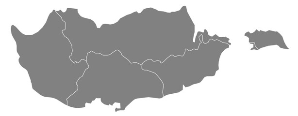 Naklejka premium Outline of the map of Cyprus with regions
