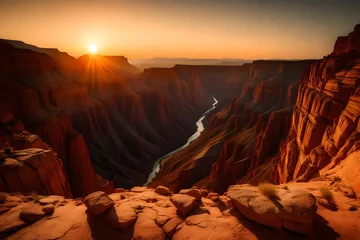 Schilderijen op glas grand canyon sunrise © Haider