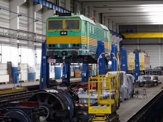 Workshop for repairing locomotives and wagons - obrazy, fototapety, plakaty
