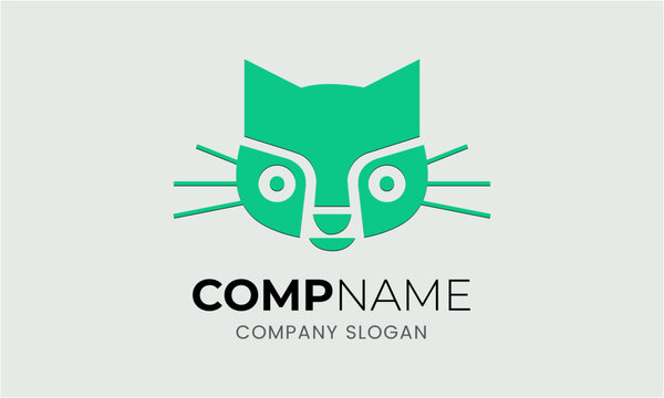 Cat animal pet icon mascot logo design minimalist modern symbol idea template 