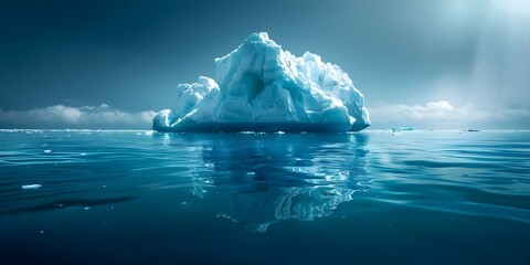 Iceberg symbolizes hidden dangers of climate change and melting glaciers. Concept Climate Change Effects, Melting Glaciers, Environmental Awareness, Iceberg Symbolism