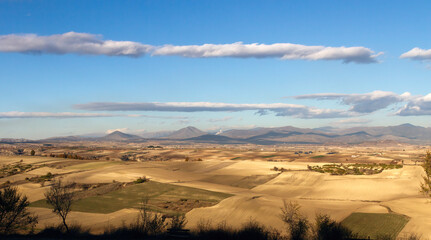 Panoramic view of the rolling hills during dry season near Kozani city, in central Macedonia...