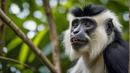 Fotobehang Colobus monkey in nature © tanya78
