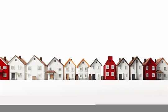 a row of small white houses