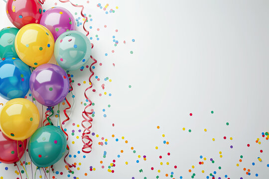 illustration of colorful balloons on white background