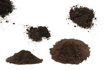 Black land for plant isolated on white background.