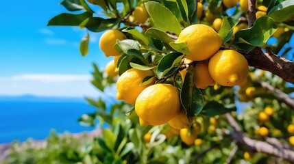 Lush Lemon Grove by the Azure Sea