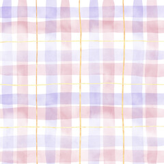 Gold Pink Purple Plaid Hand Drawn Background Overlay