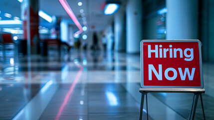 Hiring Notice,  Employment Opportunity Sign, Now Hiring