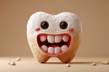 The cartoon character of the tooth is a dentist. A cute dentist mascot. illustration