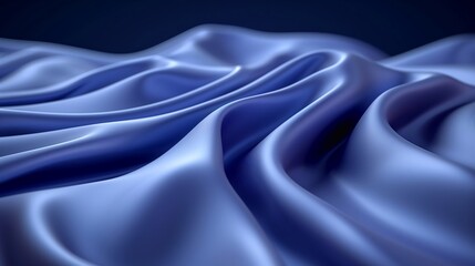 Fototapeta premium Waves of satin blue fabric