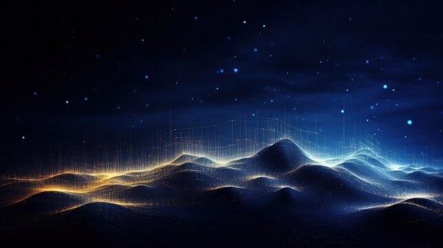 Futuristic abstract background with technology particles in a state of flux, symbolizing the ever changing landscape of technological evolution