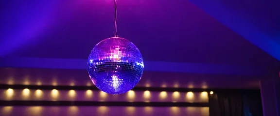 Fotobehang Brillance éclatante de la boule à facette indigo © Studro Design