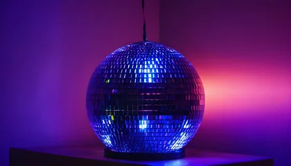 Fotobehang Brillance éclatante de la boule à facette indigo © Studro Design