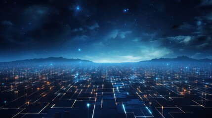 Futuristic abstract background with technology particles in a state of flux, symbolizing the ever changing landscape of technological evolution