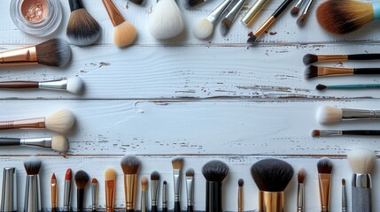 Assorted Makeup Brushes on Table