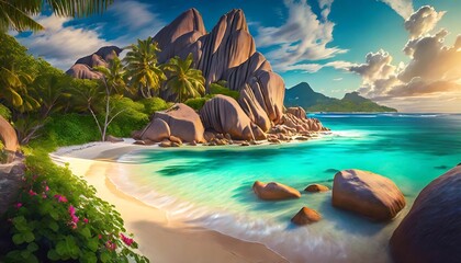tropical island in the ocean