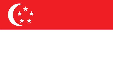 Flat Illustration of the Singapore national flag. Singapore flag design. 
 - obrazy, fototapety, plakaty
