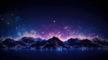 Fototapeta premium Futuristic abstract background with technology particles in a state of flux, symbolizing the ever changing landscape of technological evolution