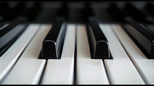 Macro Showcases Intricate Details Of Piano Keys In Monochrome Tones