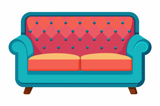 recommend clip art: Luna loveseat, flat style, Isolated on white background Vector illustration
