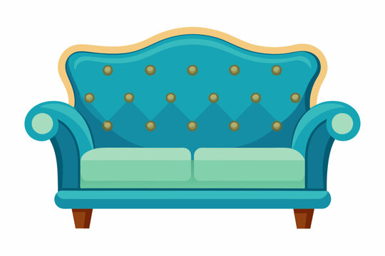 recommend clip art: Luna loveseat, flat style, Isolated on white background Vector illustration