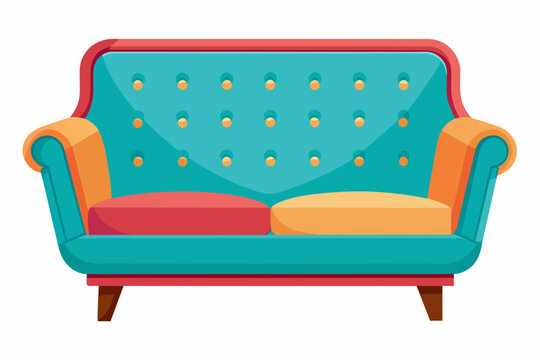 recommend clip art: Luna loveseat, flat style, Isolated on white background Vector illustration