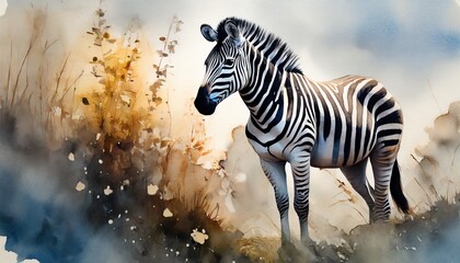 Fototapeta na wymiar zebra in water