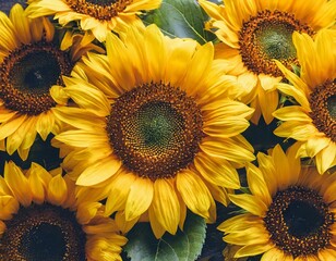 Sonnenblumen als hintergrund,draufsicht 