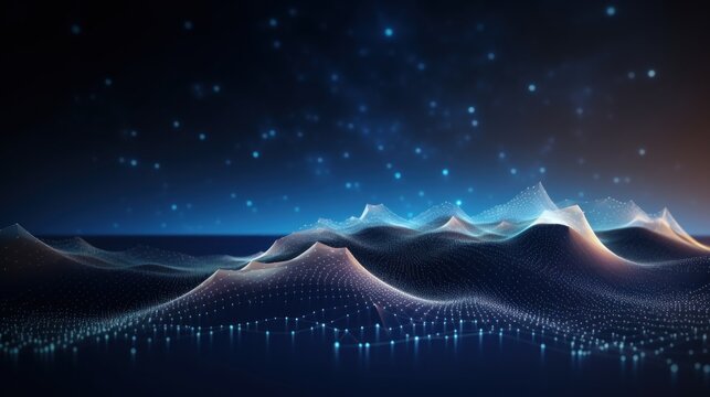 Futuristic abstract background with technology particles in a state of flux, symbolizing the ever changing landscape of technological evolution