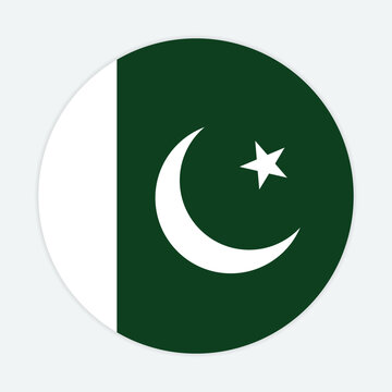 Pakistan national flag vector icon design. Pakistan circle flag. Round of Pakistan flag.
