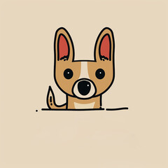 cheerful dog face flat design icon