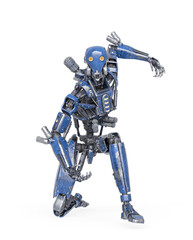 apocalypse cyborg is getting ready for some action like a comic hero