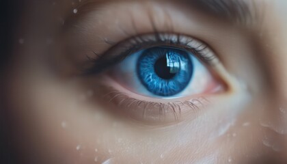 Close-up of a beautiful blue human eye