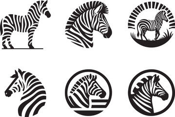 Striking Zebra Icon Vector High-Quality Art for Versatile Use - obrazy, fototapety, plakaty