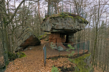 A beautiful sandstone formation in the palatinate forest