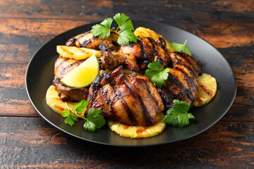 Huli Huli Chicken, Hawaiian Tropical Chicken with PIneapple.
