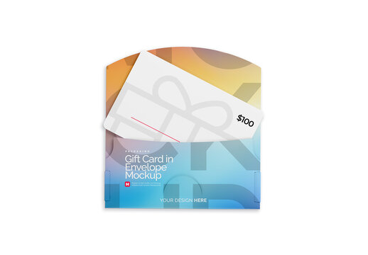 Gift Card in envelope Mockup