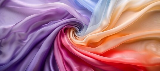 Obraz premium Elegant pastel silk fabric texture with smooth waves for fashion and luxury branding backgrounds