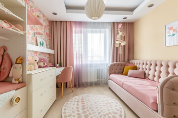 Cozy and stylish modern children's room interior