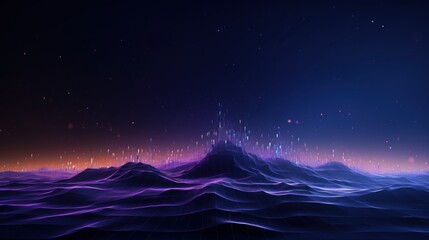 Futuristic abstract background with technology particles in a state of flux, symbolizing the ever changing landscape of technological evolution - obrazy, fototapety, plakaty