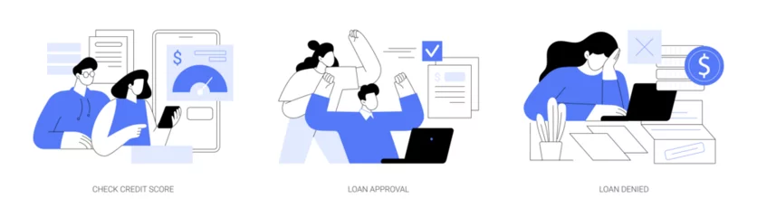 Zelfklevend Fotobehang Bank loan service isolated cartoon vector illustrations se © Visual Generation